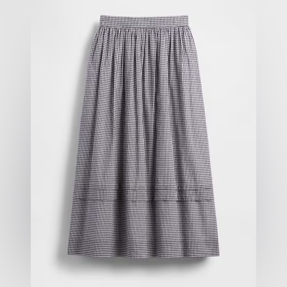 Elegant Black and White Checkered Maxi Skirt